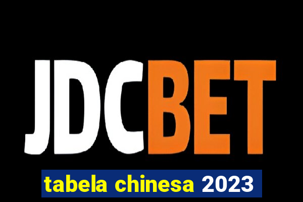 tabela chinesa 2023